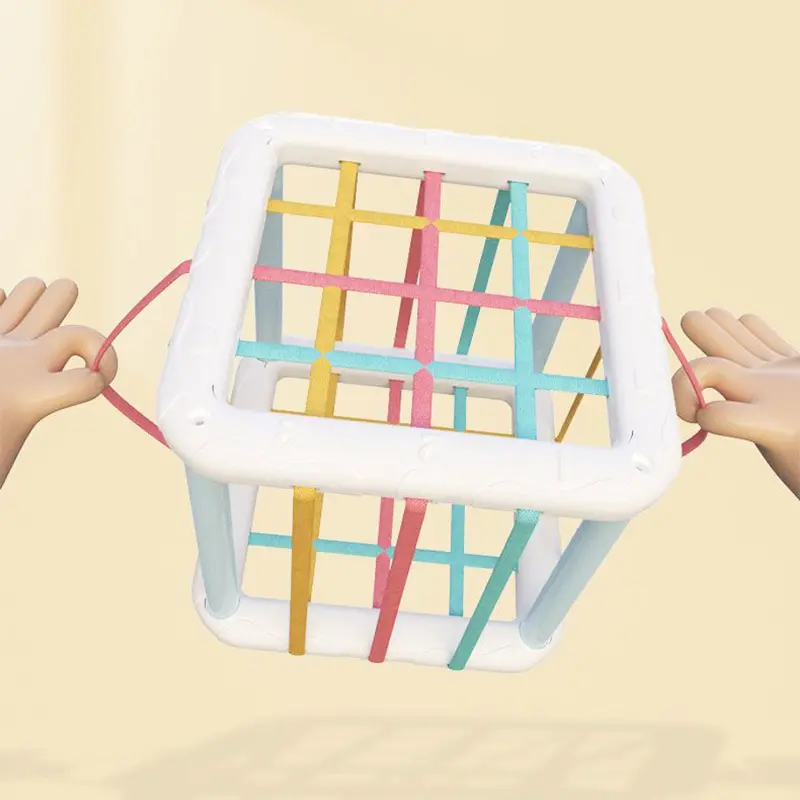 Baby Sensory Bin Shape Sorter Colorful Cube Sorting Game Shape Blocks Montessori Educational Toys Game for 1 2 Year Old Boy Girl