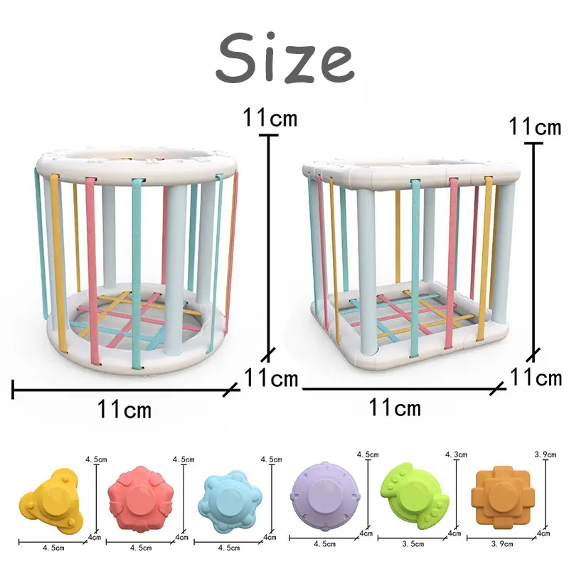 Baby Sensory Bin Shape Sorter Colorful Cube Sorting Game Shape Blocks Montessori Educational Toys Game for 1 2 Year Old Boy Girl