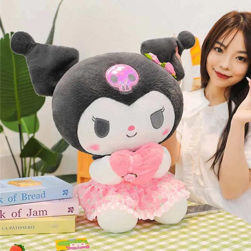 40cm Sanrio Cartoon Love Kuromi Doll Plush Toy Cute Girl and Children Toys Sanrio Melody Doll Plushies Stuffed Animal Pillow