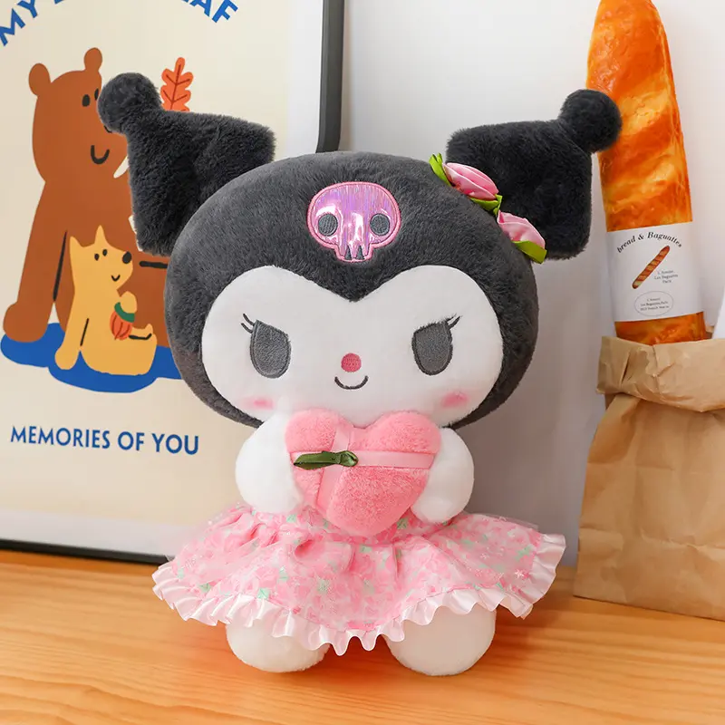 40cm Sanrio Cartoon Love Kuromi Doll Plush Toy Cute Girl and Children Toys Sanrio Melody Doll Plushies Stuffed Animal Pillow