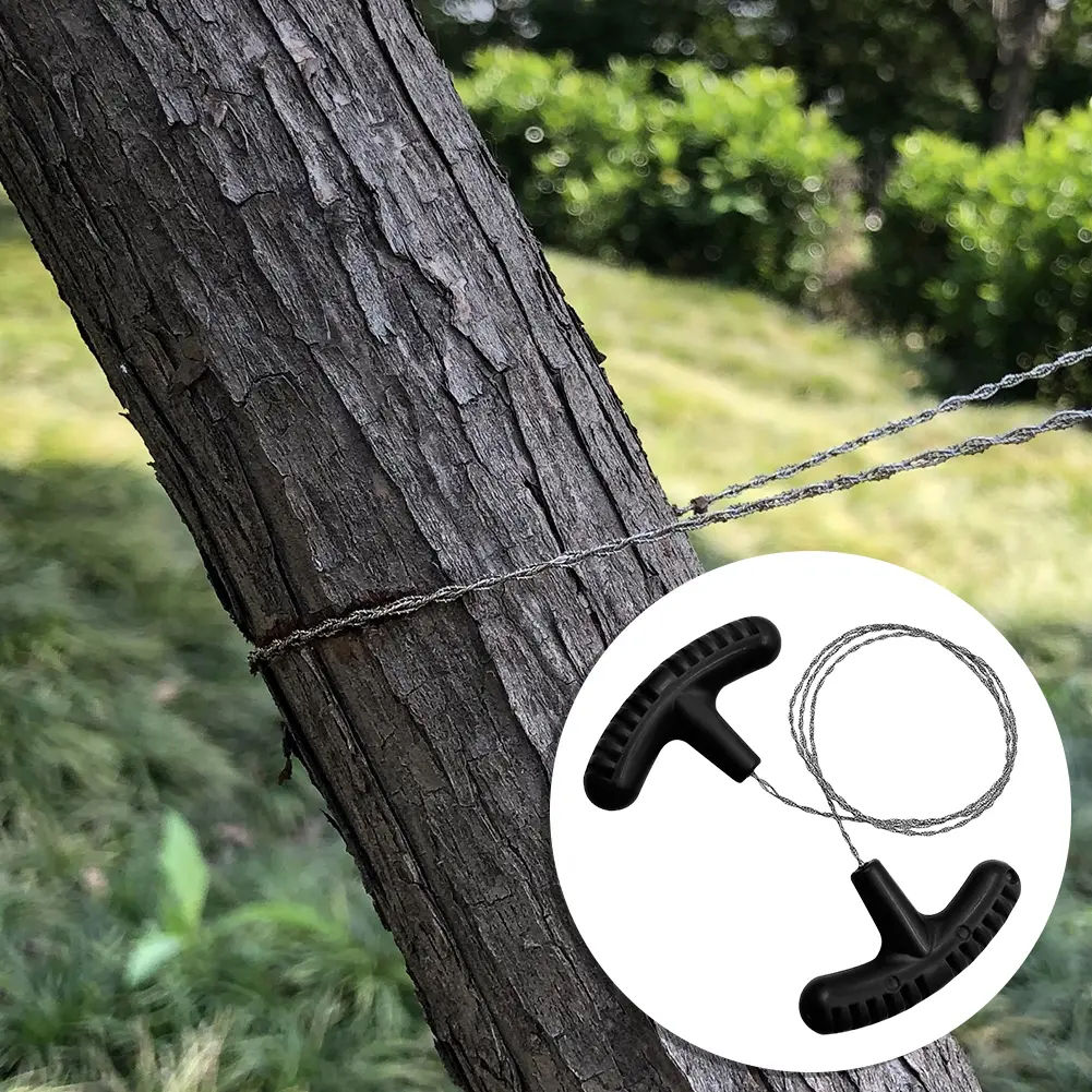 Manual Steel Rope Chain Saw with Finger Handle Steel Wire Saw 2-10PCS 70CM Mini Manual Cutting Chain Saw for Camping and Travel