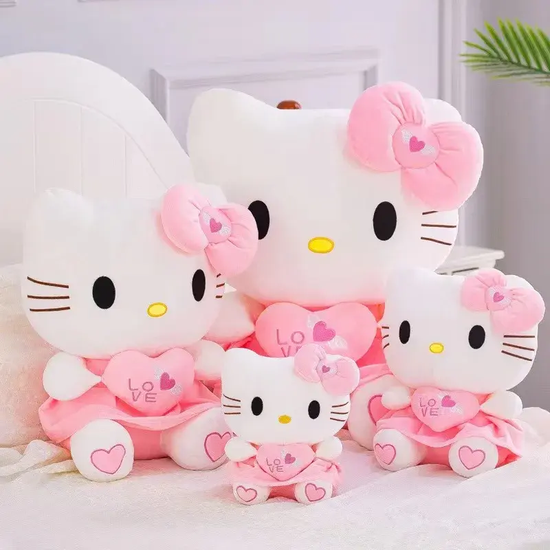 24-55CM New Sanrio Plush Stuffed Toy Cute Hello Kitty Cat Soft Plush Doll Pillow Children's Birthday Gift Room Decoration
