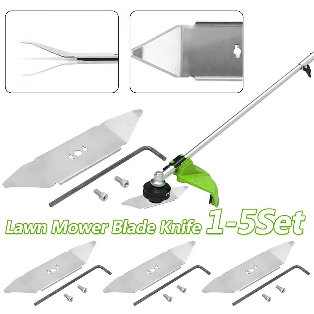 Stainless Steel Garden Lawn Mower Accessories with Hex Wrench Professional Lawn Mower Blade Knife for Robomow RX 1-5Set