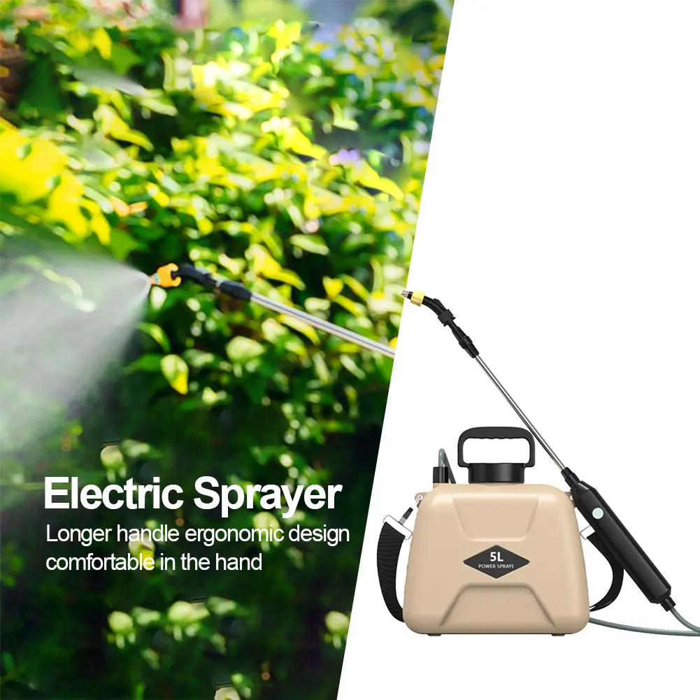 5L Electric Sprayer USB Rechargeable Garden Irrigation Sprinkler 2Mode Telescopic Handle with Shoulder Strap Garden Plant Mister