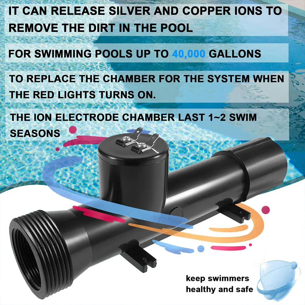 4CH4002R Pool Cleaner Replacement Chamber Rust-proof Ionizer Replacement Chamber Pool Cleaner Transformer for Pool System