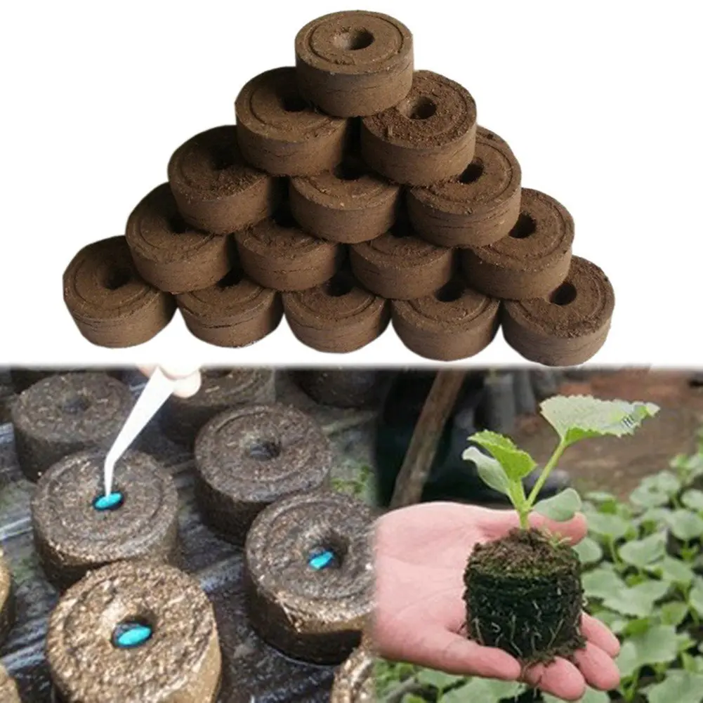 50-200PCS 30mm Non-Woven Seeds Blocks Jiffy Peat Pellets Seedling Soil Block Starting Plugs Seeds Starter Pallet for Garden