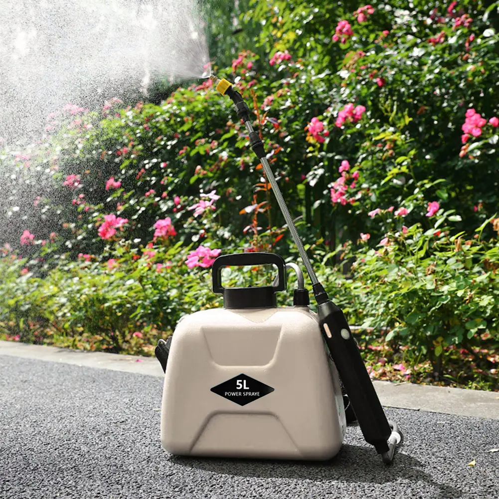 5L Electric Sprayer USB Rechargeable Garden Irrigation Sprinkler 2Mode Telescopic Handle with Shoulder Strap Garden Plant Mister