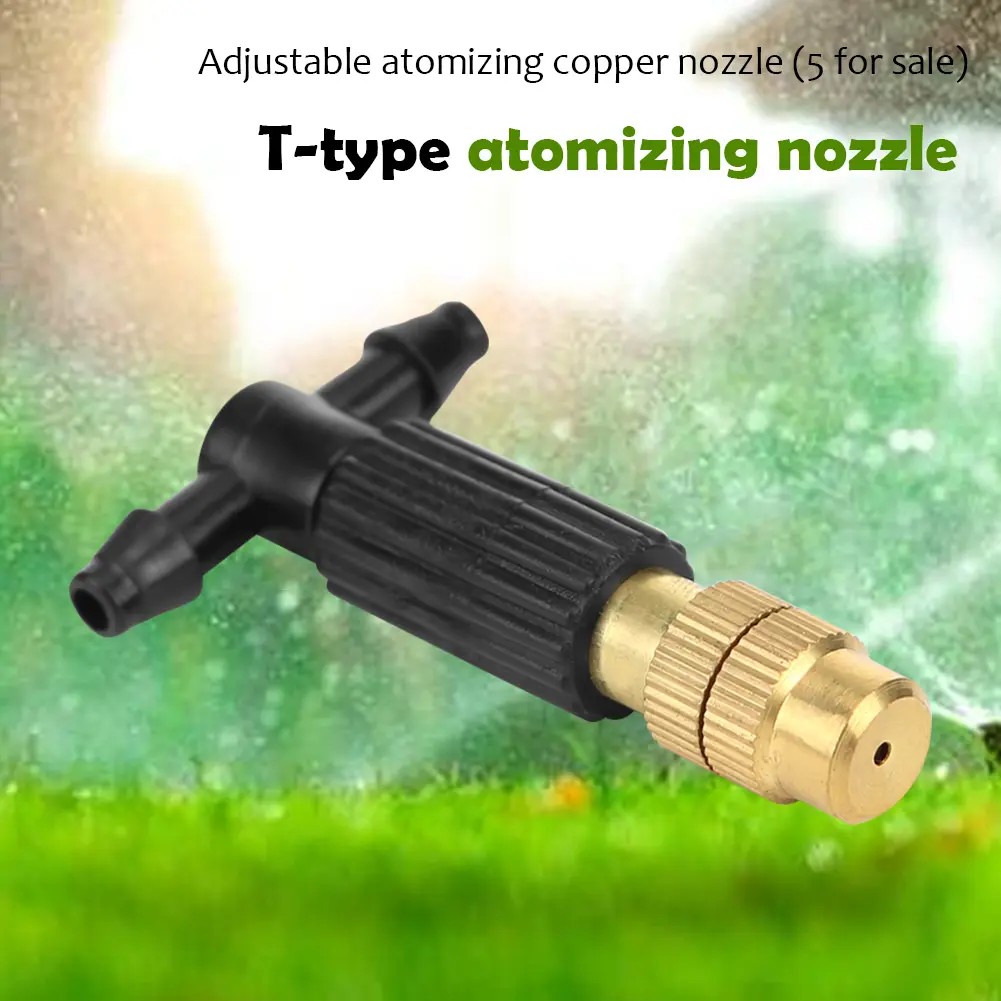 25-100PCS 4/7 Pipe Outdoor Misting Cooling System Garden Irrigation Watering Brass Atomizer Adjustable Garden Micro Sprinklers