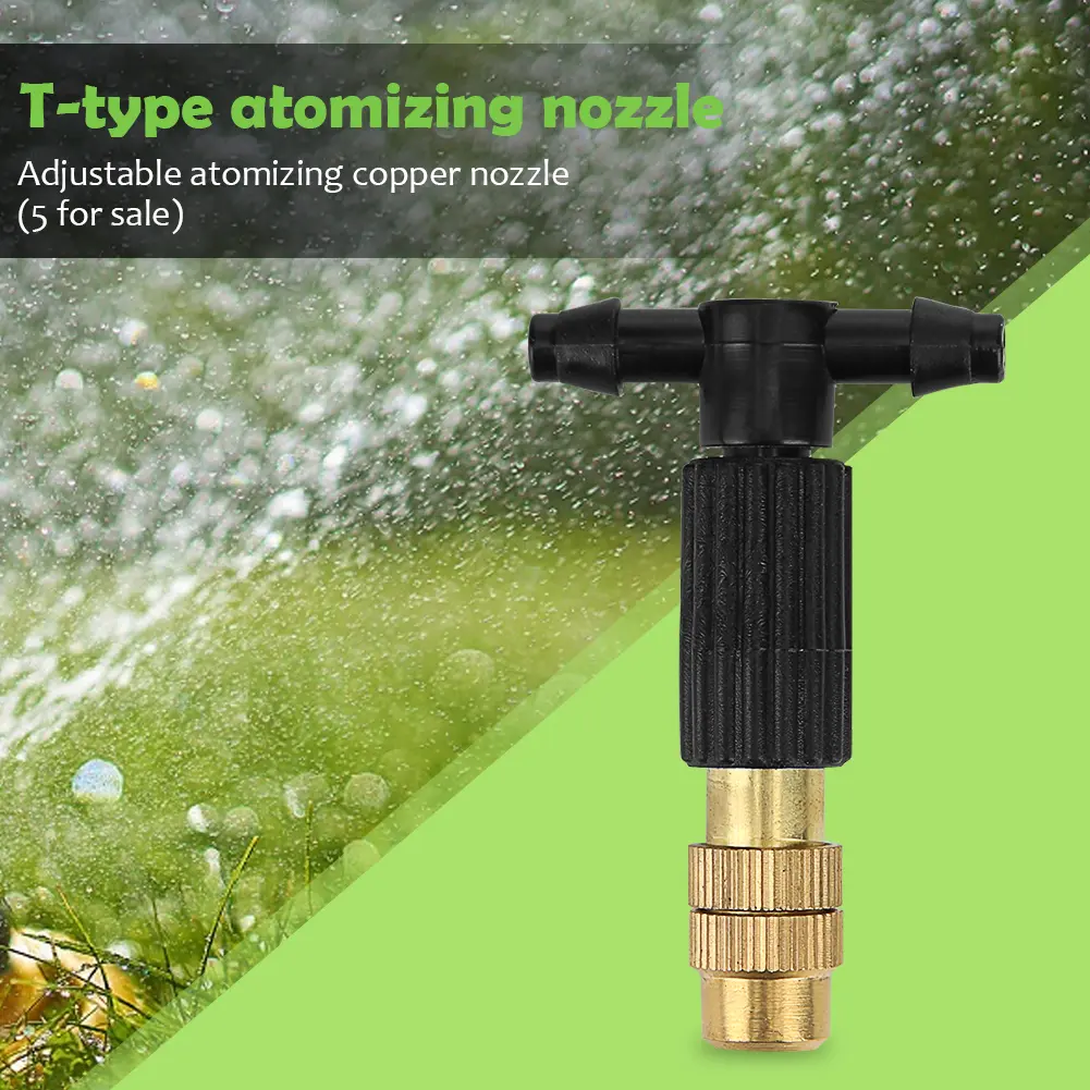 25-100PCS 4/7 Pipe Outdoor Misting Cooling System Garden Irrigation Watering Brass Atomizer Adjustable Garden Micro Sprinklers