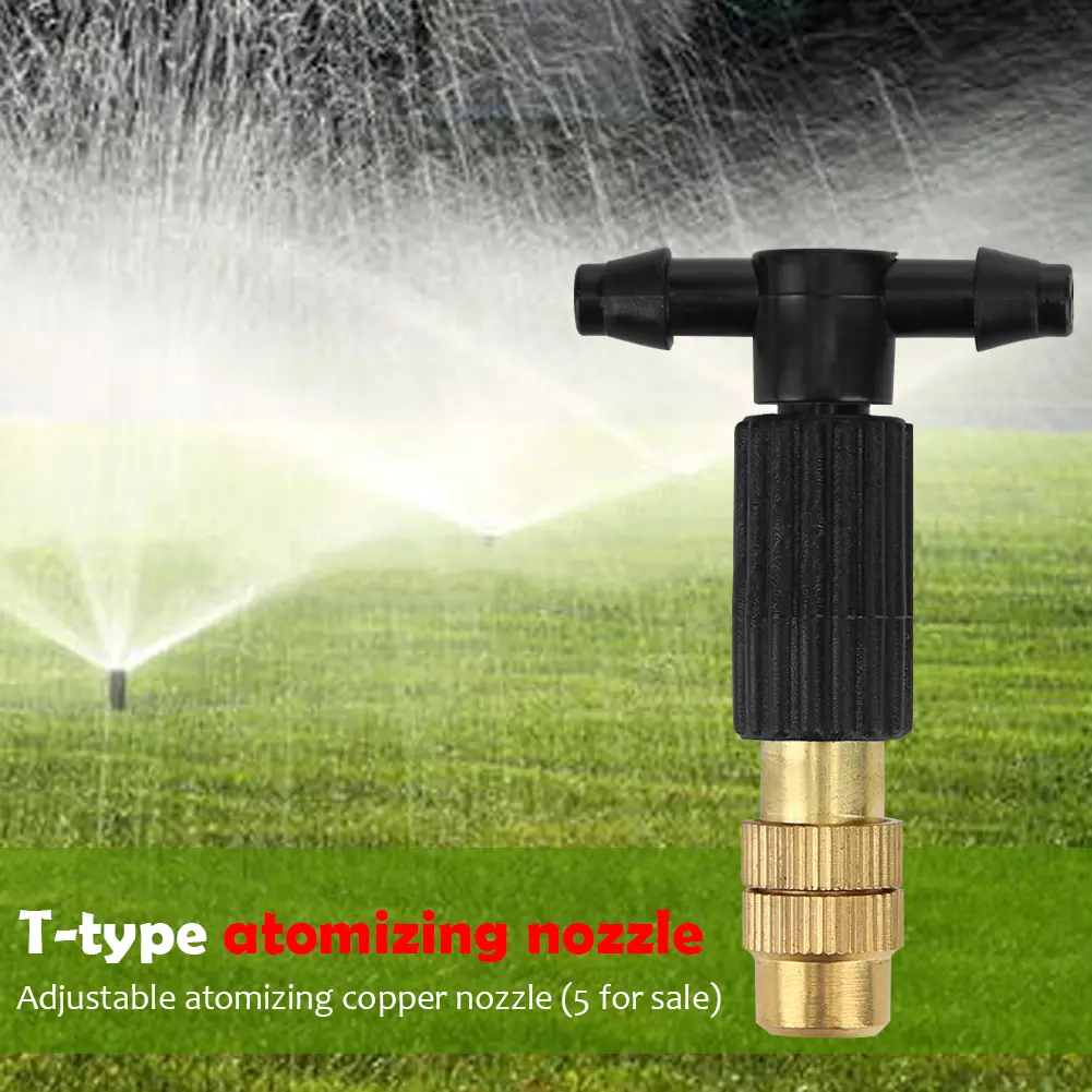 25-100PCS 4/7 Pipe Outdoor Misting Cooling System Garden Irrigation Watering Brass Atomizer Adjustable Garden Micro Sprinklers