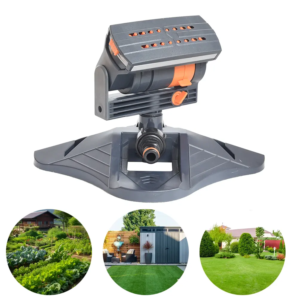 Large Coverage Lawn Sprinkler Adjustable Irrigation Watering System 16 Holes Plants Water Sprayer for Outdoor Yard Garden