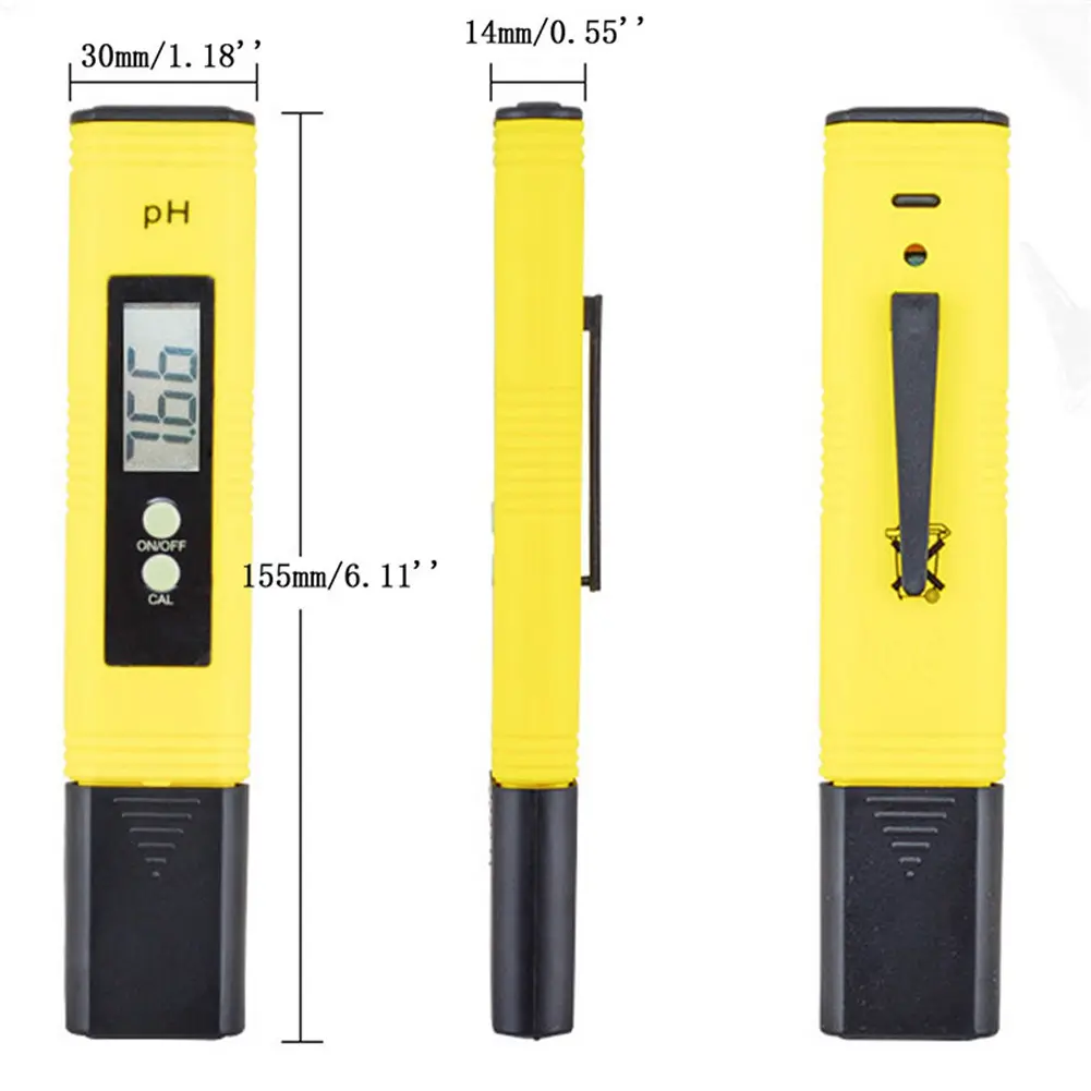 1-5PCS Digital PH Pen High Precision Acidity Measuring Meter Portable Durable Waterproof Multi-function Practical for Aquarium