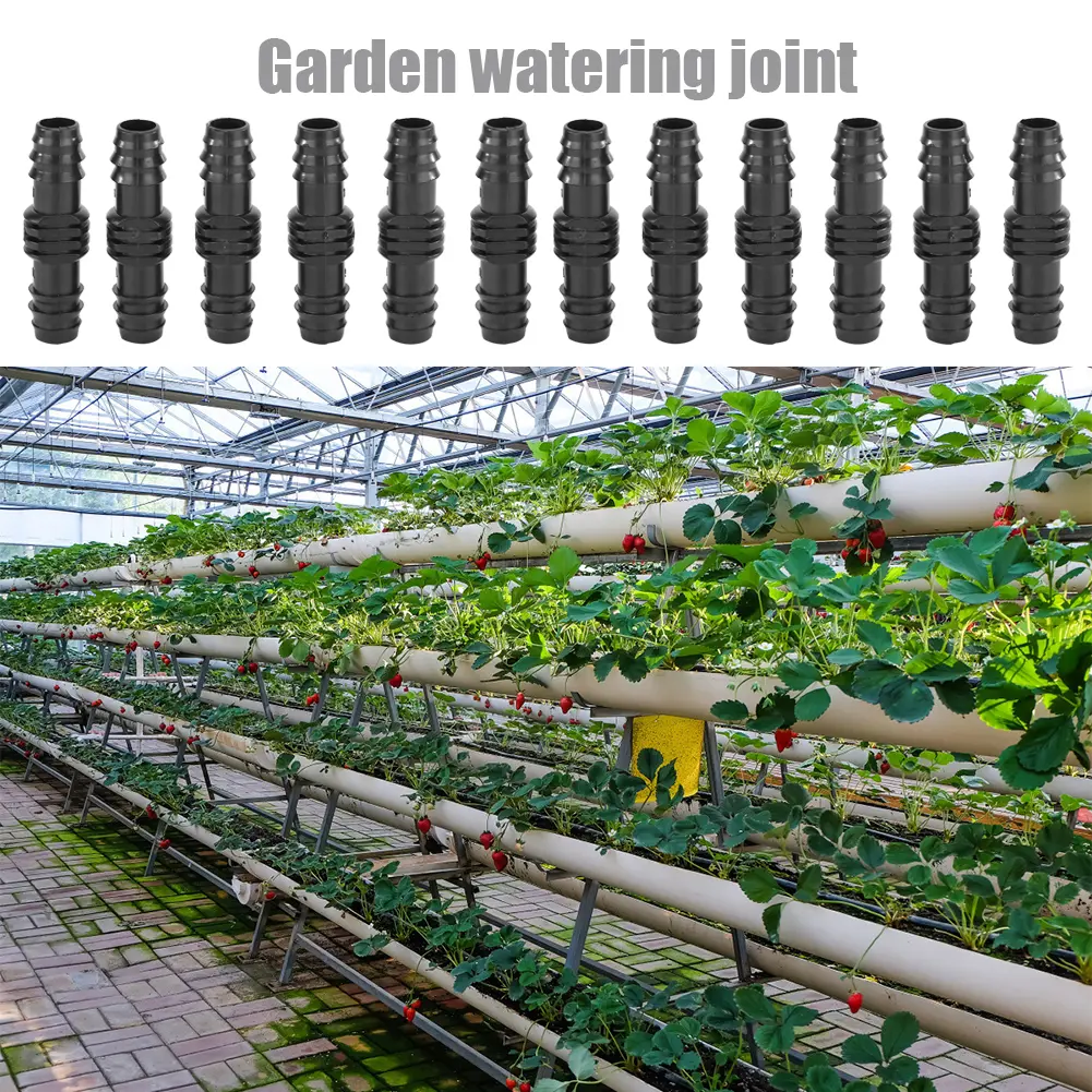 48-240PCS 16mm Barbed Straight Connector Garden Micro Drip Watering Fitting Sprinklers Irrigation System for Hose Join Fittings