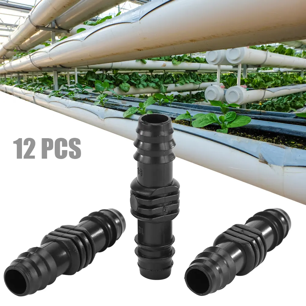 48-240PCS 16mm Barbed Straight Connector Garden Micro Drip Watering Fitting Sprinklers Irrigation System for Hose Join Fittings