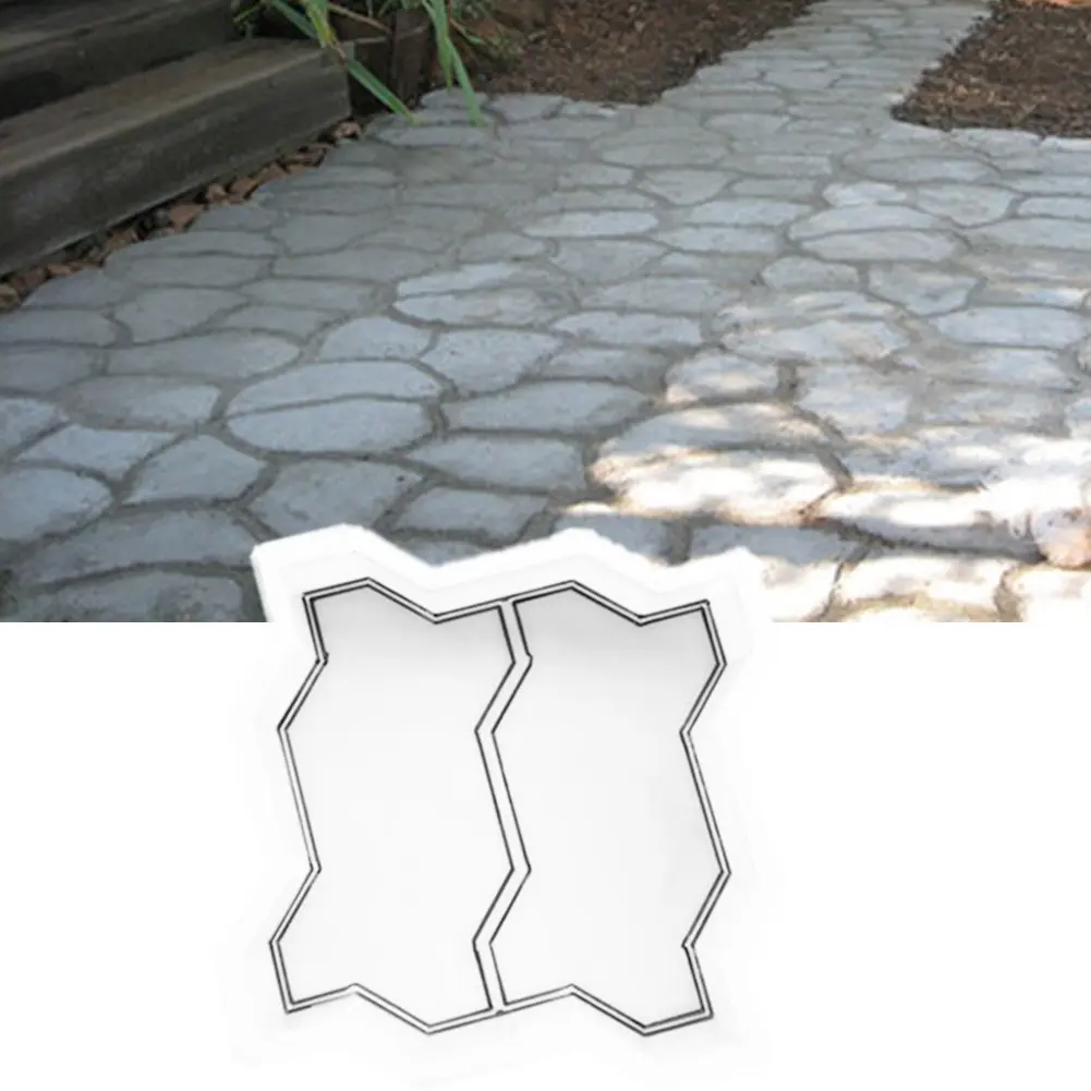 DIY Garden Pavement Tool Courtyard Walk Concrete Outdoor Paving Flower Mold Imitation Cement Brick Road Path Molds Tools