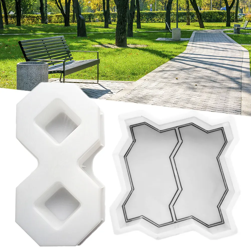 DIY Garden Pavement Tool Courtyard Walk Concrete Outdoor Paving Flower Mold Imitation Cement Brick Road Path Molds Tools