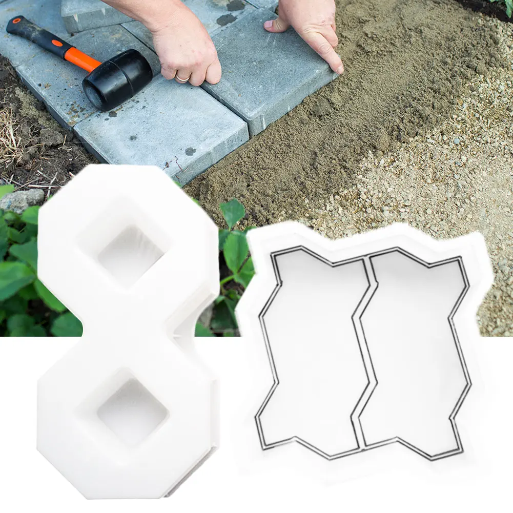 DIY Garden Pavement Tool Courtyard Walk Concrete Outdoor Paving Flower Mold Imitation Cement Brick Road Path Molds Tools