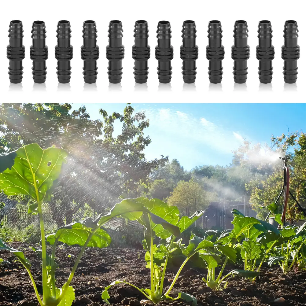 48-240PCS 16mm Barbed Straight Connector Garden Micro Drip Watering Fitting Sprinklers Irrigation System for Hose Join Fittings