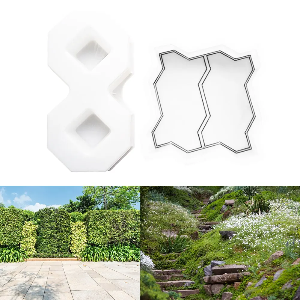 DIY Garden Pavement Tool Courtyard Walk Concrete Outdoor Paving Flower Mold Imitation Cement Brick Road Path Molds Tools