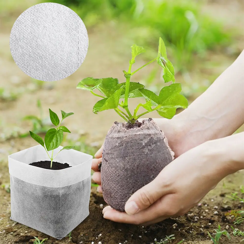2000-500PCS Biodegradable Nursery Bag Plant Grow Bags Non-woven Fabric Seeds To Sow Flower Pots For Home Garden Accessories Tool