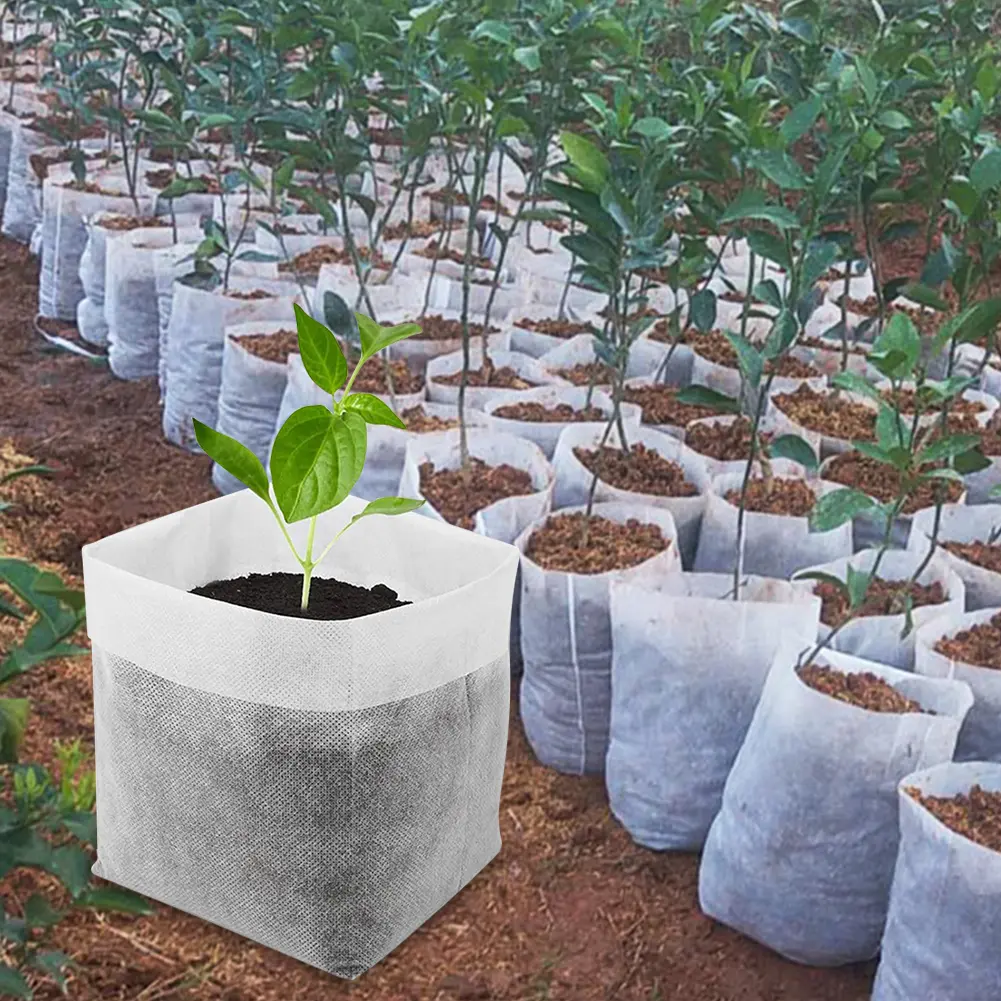 2000-500PCS Biodegradable Nursery Bag Plant Grow Bags Non-woven Fabric Seeds To Sow Flower Pots For Home Garden Accessories Tool