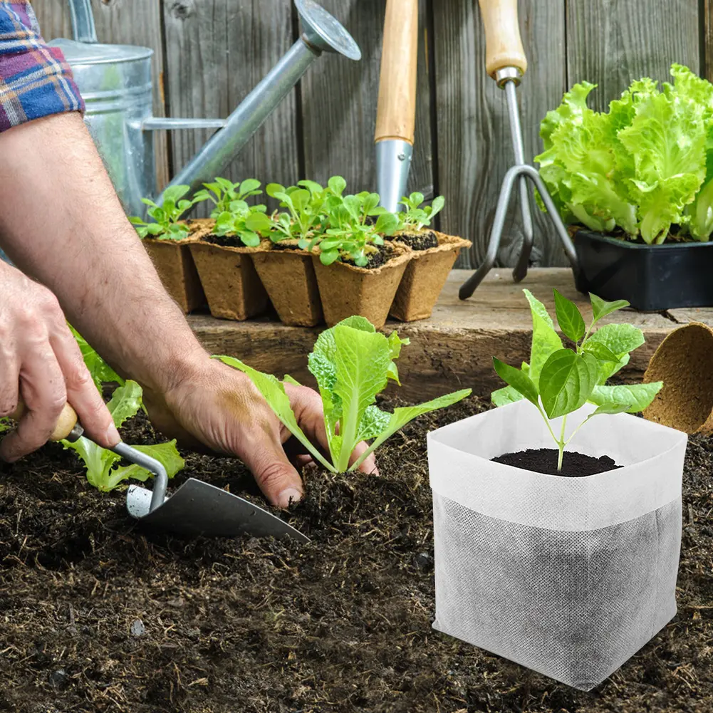 2000-500PCS Biodegradable Nursery Bag Plant Grow Bags Non-woven Fabric Seeds To Sow Flower Pots For Home Garden Accessories Tool