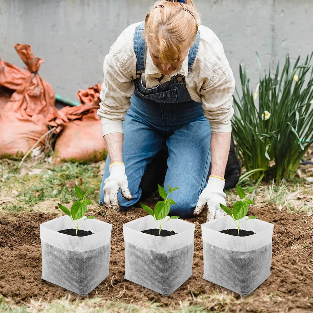 2000-500PCS Biodegradable Nursery Bag Plant Grow Bags Non-woven Fabric Seeds To Sow Flower Pots For Home Garden Accessories Tool