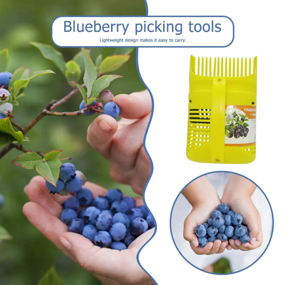 Fruit Picker Picking Fruit Collecting Scoop Handle Blueberry Collection Harvester Berry Comb for Blueberries Cranberries