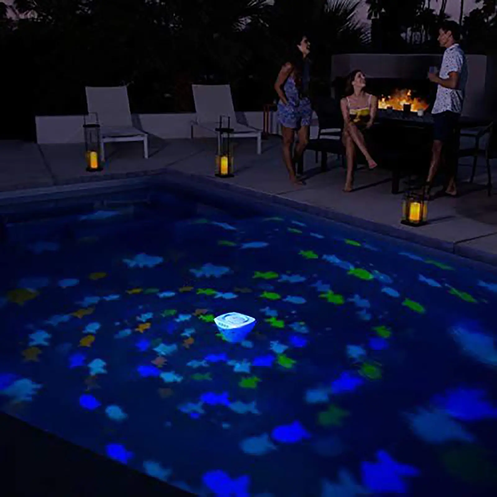 Colorful Underwater Lights Fish Pattern Multi Color Underwater Lamp 4 Colors Battery Operated Pool Accessories