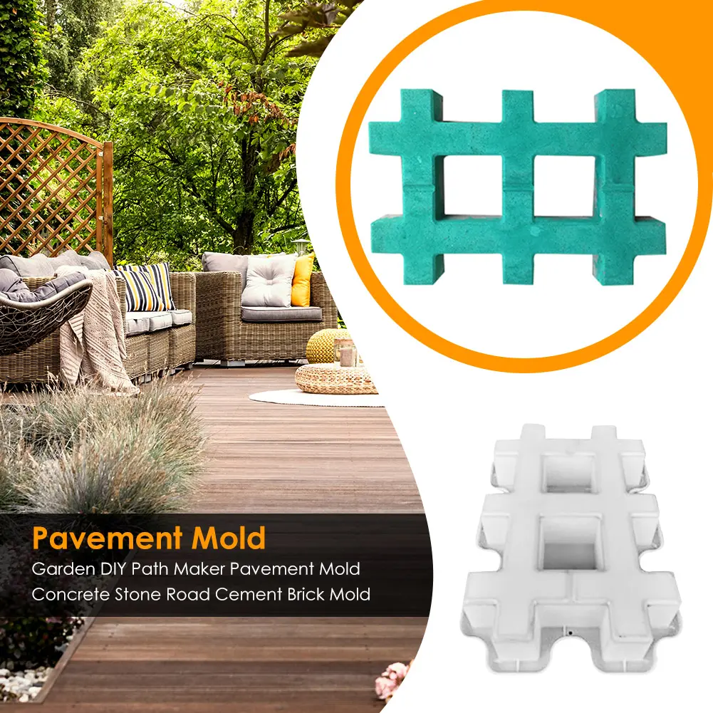 Garden Path Maker Mold Plastic DIY Garden Mold Manually Paving Cement Brick Stone Road Concrete Mould Reusable Manually Paving