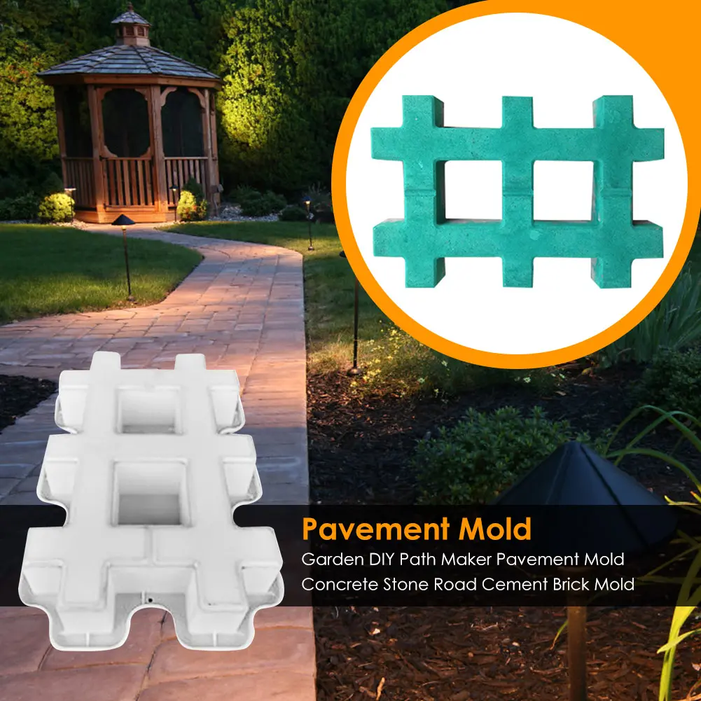 Garden Path Maker Mold Plastic DIY Garden Mold Manually Paving Cement Brick Stone Road Concrete Mould Reusable Manually Paving