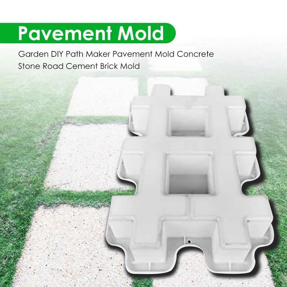 Garden Path Maker Mold Plastic DIY Garden Mold Manually Paving Cement Brick Stone Road Concrete Mould Reusable Manually Paving
