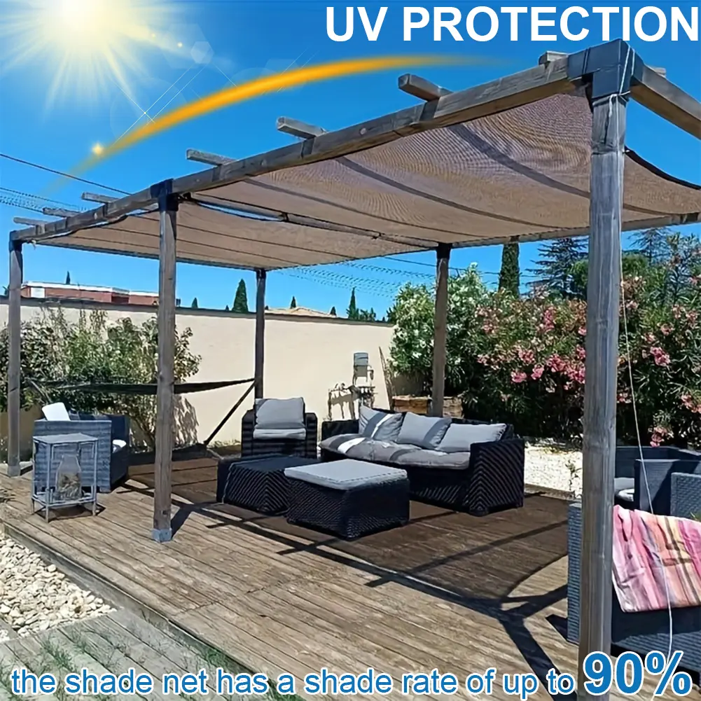 2x3m/3x4m Sunshade Net Rectangle HDPE Shade Trap with Grommets Shade Mesh Shade Canopy for Patio Backyard Lawn Garden