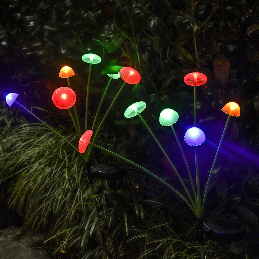 2Pcs Solar Mushroom Light Outdoor Waterproof Intelligent Solar Garden LED Light for Villa Garden Courtyard Park Decoration Lamp