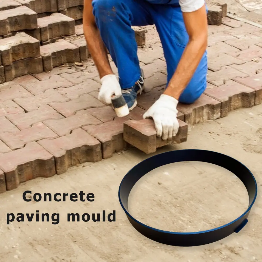 2PCS Reusable DIY Paving Concrete Mold Path Walk Maker Mould Round Garden Lawn Floor Household Garden Planting Elements