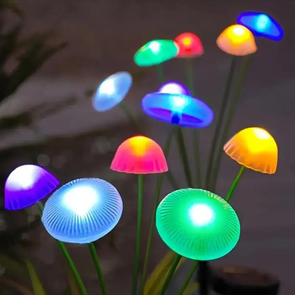 2Pcs Solar Mushroom Light Outdoor Waterproof Intelligent Solar Garden LED Light for Villa Garden Courtyard Park Decoration Lamp