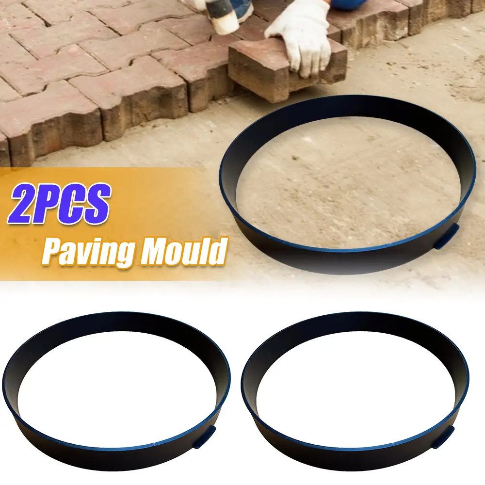 2PCS Reusable DIY Paving Concrete Mold Path Walk Maker Mould Round Garden Lawn Floor Household Garden Planting Elements