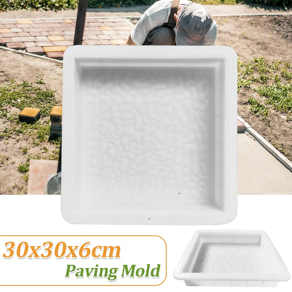 DIY Garden Path Maker Mold Plastic Garden Mold Manually Paving Cement Brick Stone Road Concrete Mould Reusable Manually Paving