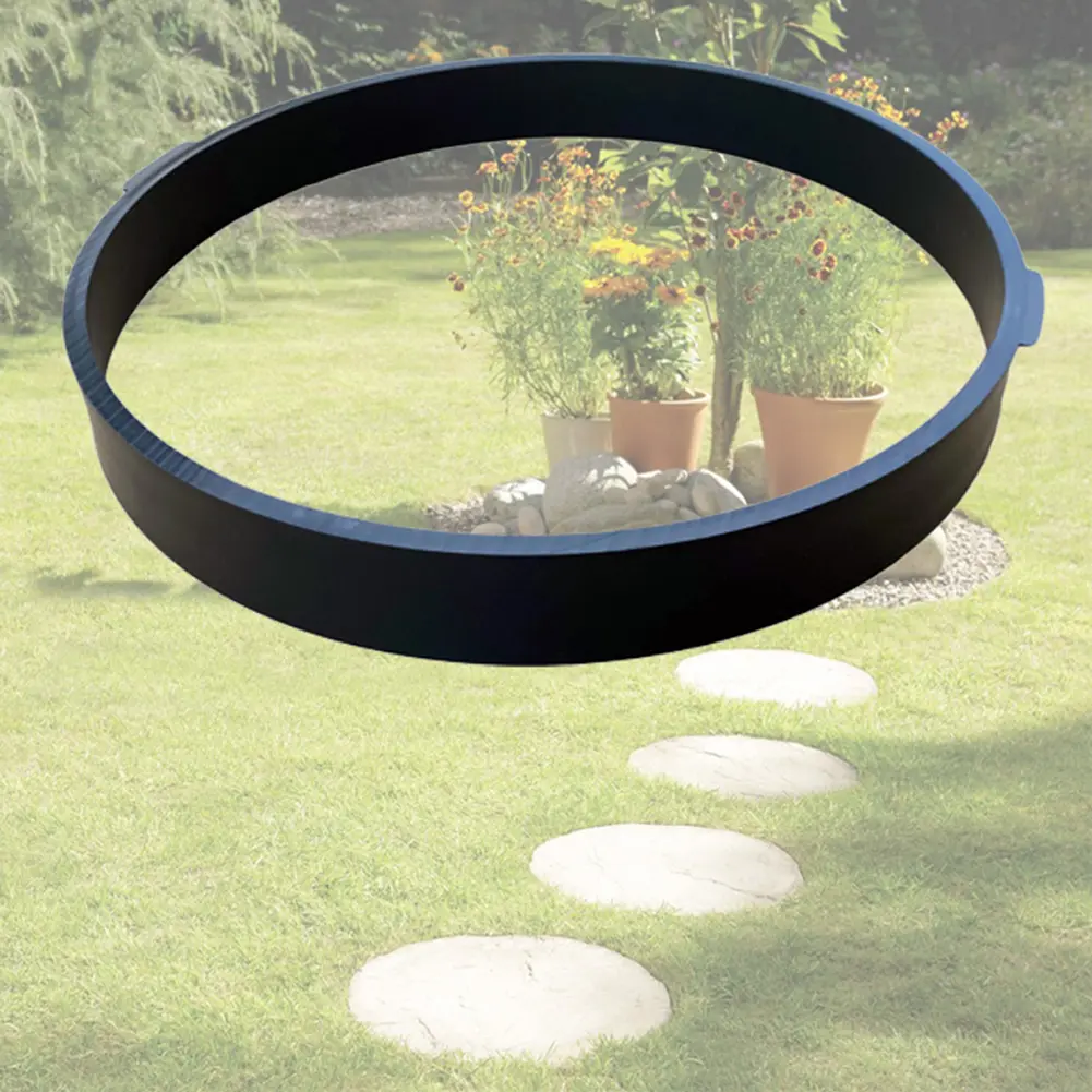 2PCS Reusable DIY Paving Concrete Mold Path Walk Maker Mould Round Garden Lawn Floor Household Garden Planting Elements