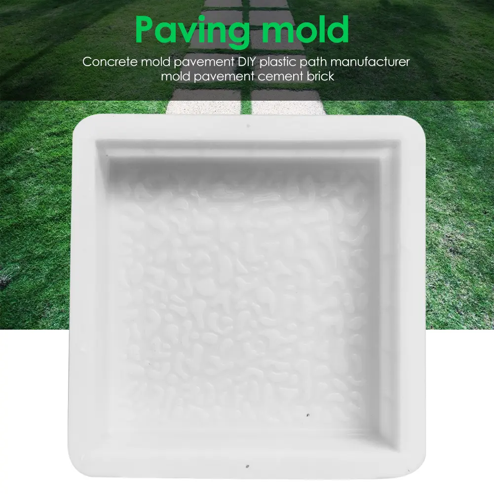 DIY Garden Path Maker Mold Plastic Garden Mold Manually Paving Cement Brick Stone Road Concrete Mould Reusable Manually Paving