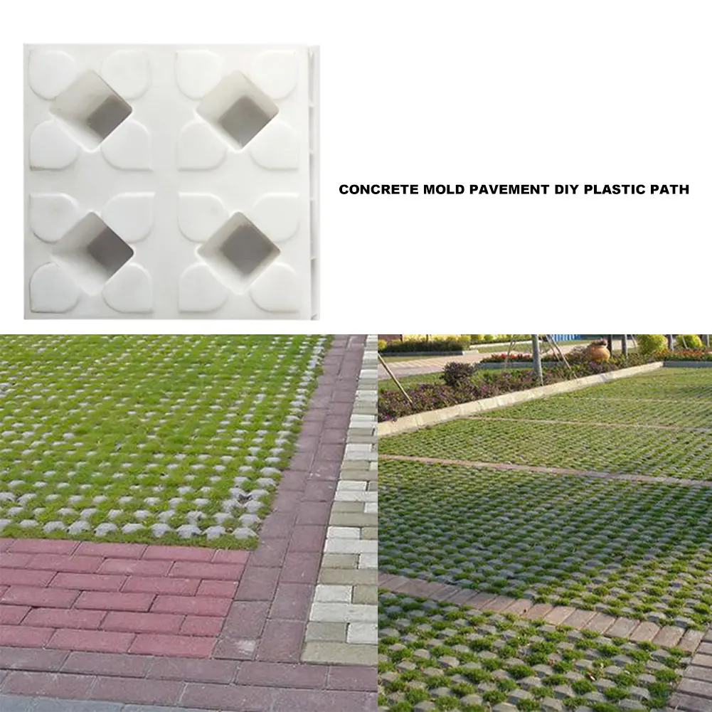 2PCS DIY Garden Pavement Mold Walking Road Pathway Cement Brick Stone Concrete Mould Plastic Brick Mold Paving Tools 25X25X6cm