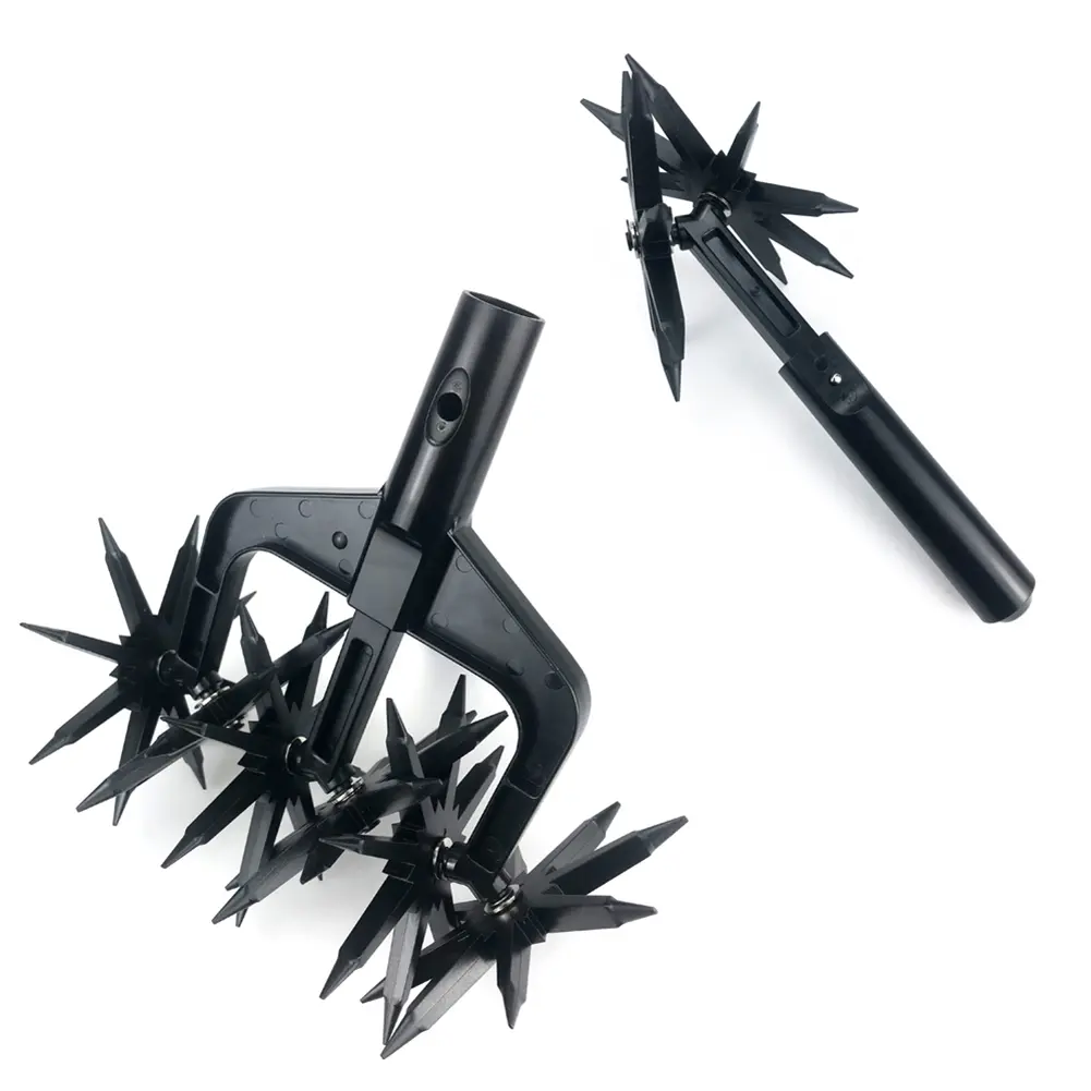 Manual Soil Scarifier Turning Tool Lawn Garden Aerator Rotary Cultivator Ripper