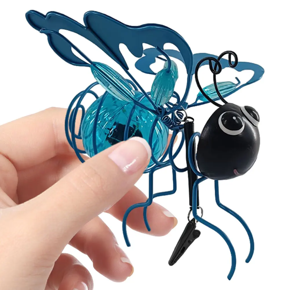 Solar-Powered Hanging Bee Garden Light Decorative Realistic Insect Light Metal Garden Statue Light for Patio Balcony Yard