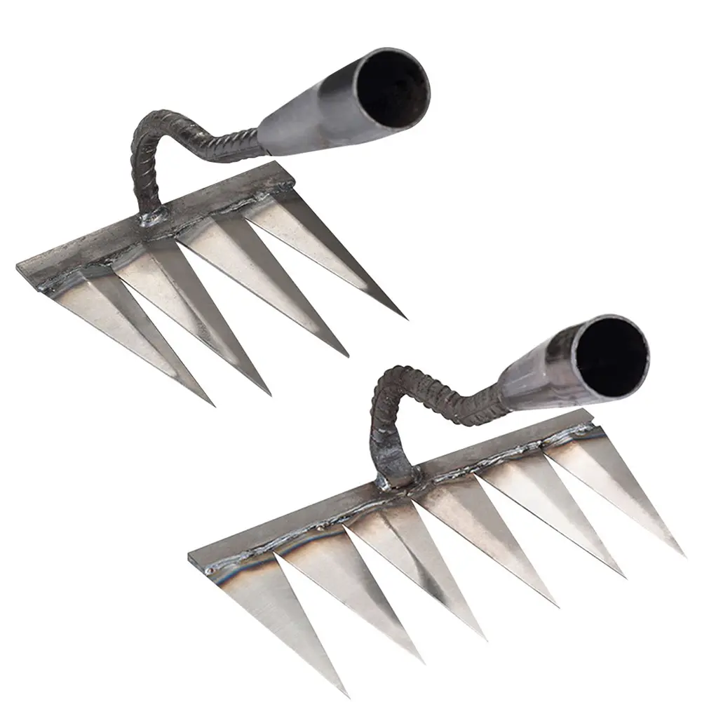 Tooth Nail Harrow Steel Garden Hand Rake Tool Sharp Heavy Duty Rake  Gardening Weeding Rake Agricultural Tools