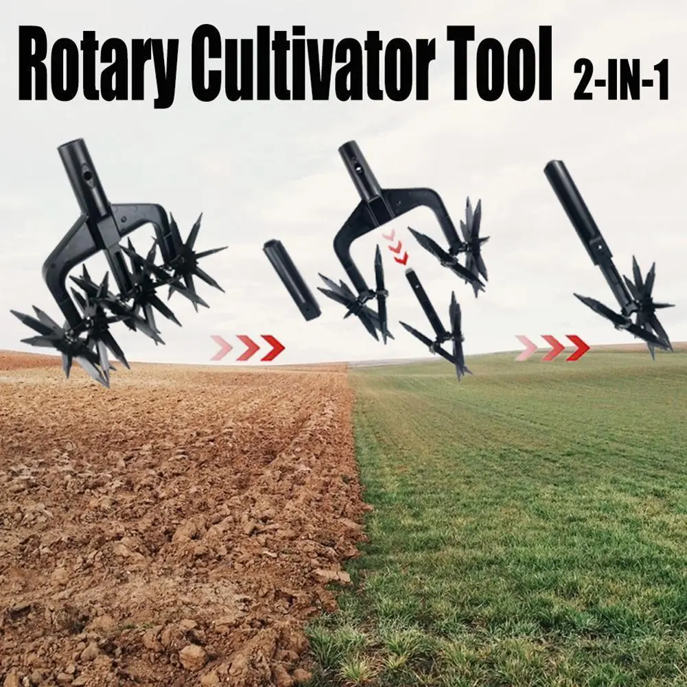 Manual Soil Scarifier Turning Tool Lawn Garden Aerator Rotary Cultivator Ripper