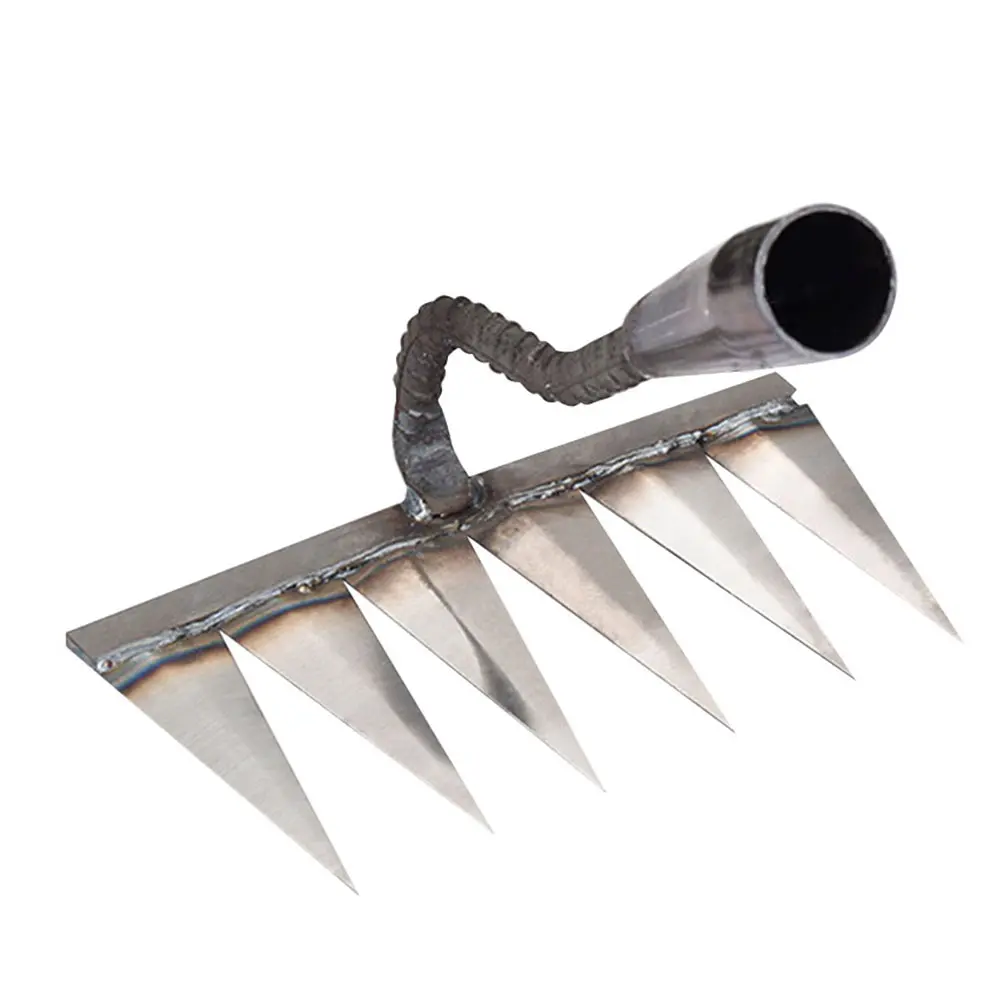 Tooth Nail Harrow Steel Garden Hand Rake Tool Sharp Heavy Duty Rake  Gardening Weeding Rake Agricultural Tools