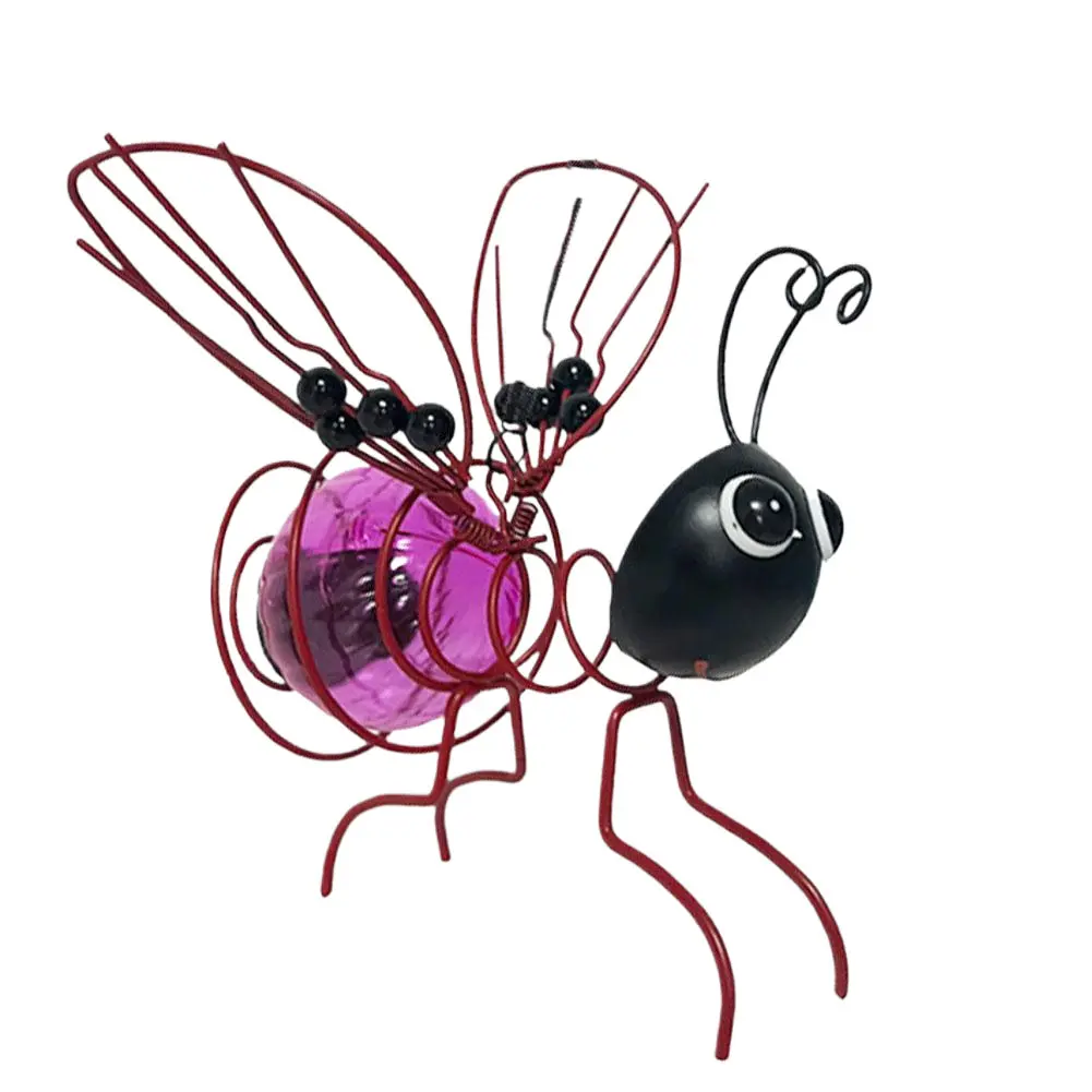 Solar-Powered Hanging Bee Garden Light Decorative Realistic Insect Light Metal Garden Statue Light for Patio Balcony Yard