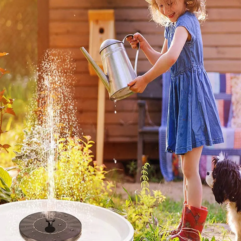 Floating Solar Pump Fountain 7V/1W Solar Panel Powered Fountain with 6 Spray Heads for Pond Swimming Pool Outdoor Garden Decor