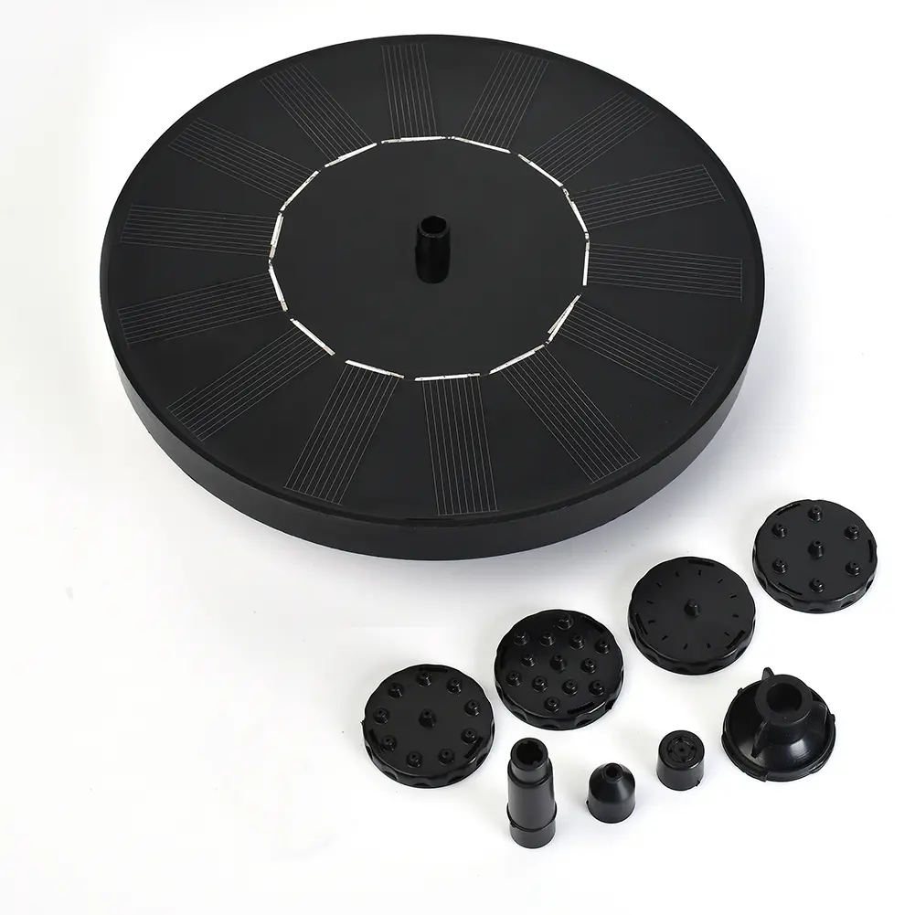 Floating Solar Pump Fountain 7V/1W Solar Panel Powered Fountain with 6 Spray Heads for Pond Swimming Pool Outdoor Garden Decor