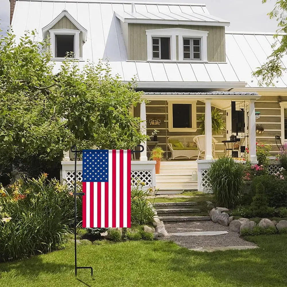 Garden Flag Stand Garden Flag Pole Holder with Clip and Stopper Garden Flag Holder Stand Metal for Outdoor Garden Lawn Parts
